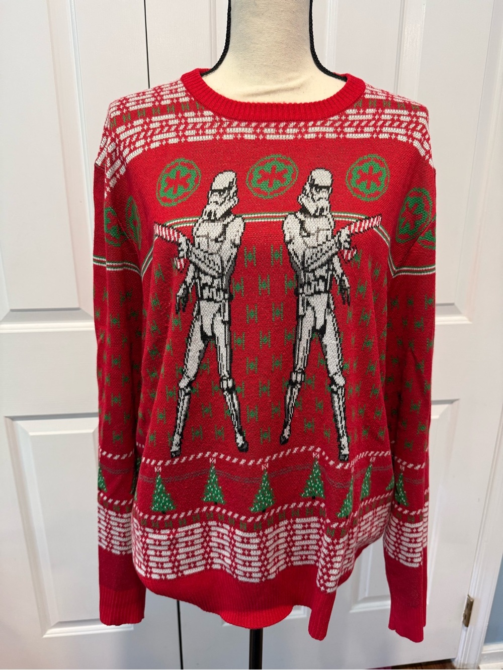 Star Wars Red & Green Stormtrooper Crewneck Sweater